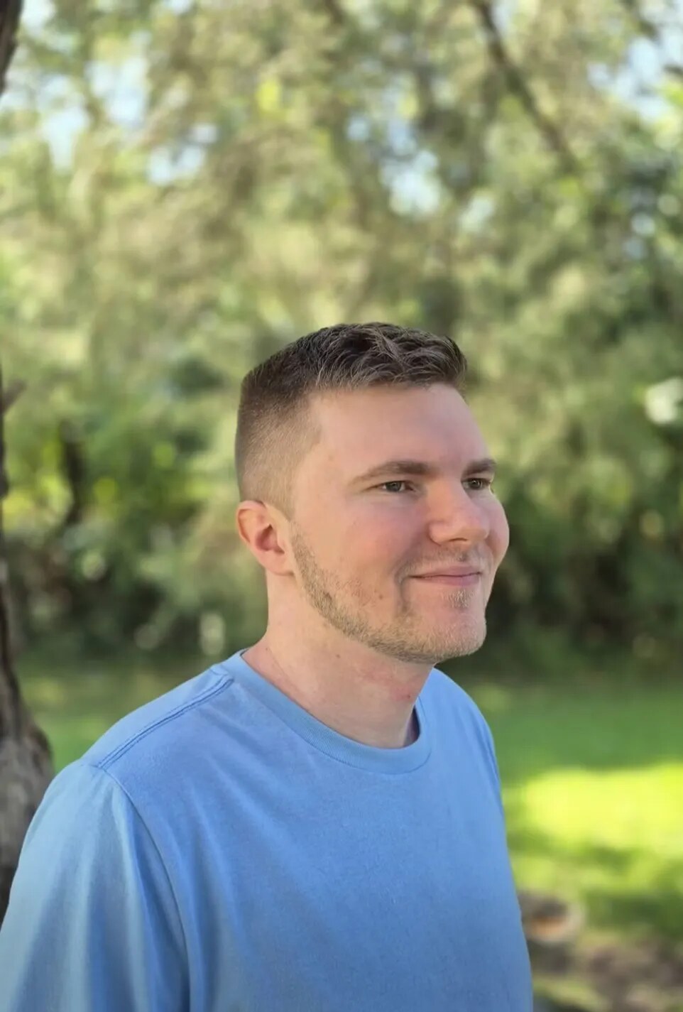 Short High Fade, Short Layers on Top to Style, and Beard Trim